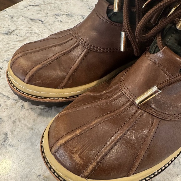 Tory Burch Jada Winter Waterproof Duck Boot Fur Lined Women's Size 7.5 M Green - Picture 5 of 10